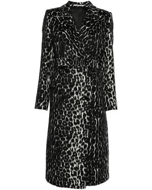 Tagliatore Mantel mit Leoparden-Print - Schwarz