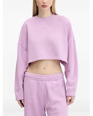 HUGO Logo-Detail Cropped Sweatshirt - Purple