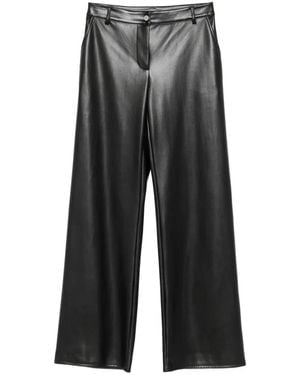 Patrizia Pepe Coated Straight-Leg Trousers - Grey