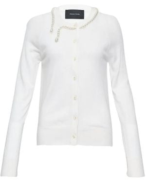 Simone Rocha Vest Verfraaid Met Imitatieparel - Wit