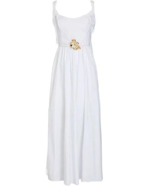 Oscar de la Renta Belted Cotton Maxi Dress - White