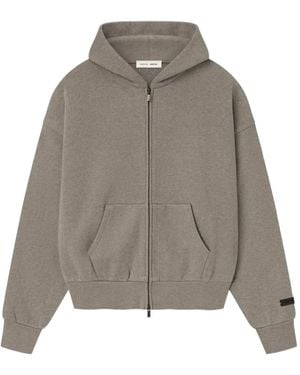 Fear Of God Logo-Print Zip-Up Hoodie - Gray