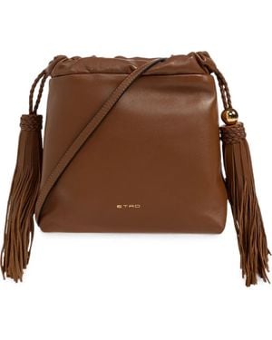Etro Bolso Bombonera Kalispera Pequeño Con Borlas - Marrón