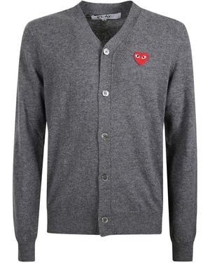 COMME DES GARÇONS PLAY V-Neck Cardigan - Grey