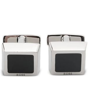 BOSS Logo-Engraved Cufflinks - Metallic