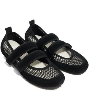 Bimba Y Lola Mesh-Panelling Ballerina Shoes - Black