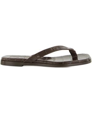Emme Parsons Flache Sandalen Mit Kroko-Prägung - Braun