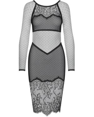 Maison Close Inspiration Divine Floral-Lace Dress - Grey