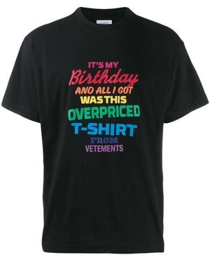 Vetements Slogan T-Shirt - Black