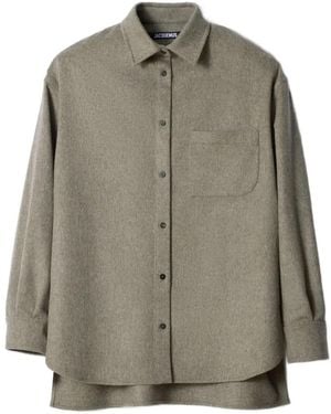 Jacquemus Wool Flannel Overshirt - Gray
