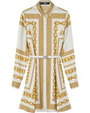 Versace Printed Silk Dress - Metallic