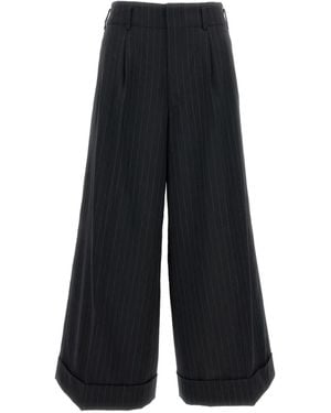 Comme des Garçons Broek Met Krijtstreep En Cuffs - Blauw
