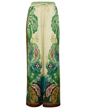 ALÉMAIS Pantalones Florence Con Motivo Botánico - Verde