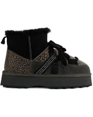 EMU Blurred Micro Patchwork Leo Boots - Black