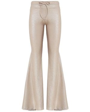 Amir Slama X Astrid Pantaloni Svasati Con Coulisse - Grigio
