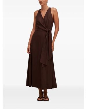 EVER NEW Zoey Halter-Neck Wrap Midi Dress - Brown