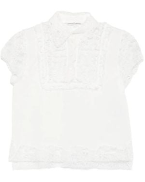 Ermanno Scervino Lace-Detail Short-Sleeve Blouse - White