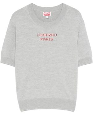 KENZO Oberteil mit Kristallen - Weiß