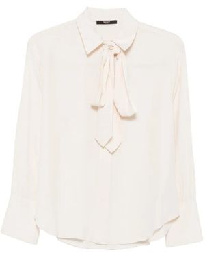 Seventy Pussy-Bow Long-Sleeve Blouse - White