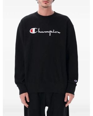Champion Logo-Embroidered Sweatshirt - Black