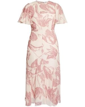Erdem Floral-Print Midi Dress - Pink