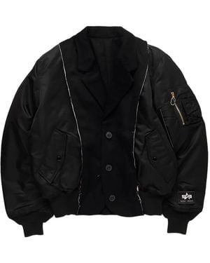 Spencer Badu ボタン ボンバージャケット - ブラック