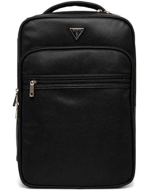 Guess Norom Saffiano Leather Backpack - Black