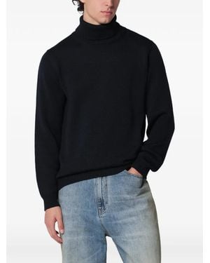 Roberto Collina Roll-Neck Ribbed-Trim Jumper - Black