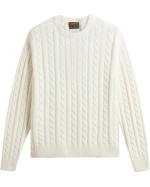 Woolrich Pull En Maille Torsadée - White