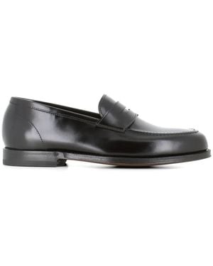 Green George Polished Penny Leather Loafers - White
