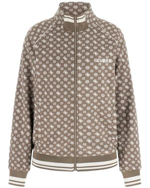 Guess Full Zip Scuba Sweatshirt - Pink