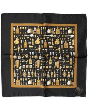 Dolce & Gabbana Jazz Club Square Handkerchief Scarf - Black