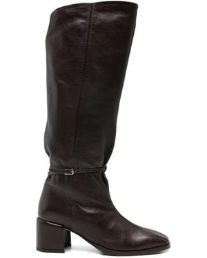 LORENA PAGGI Buckle-Fastening Leather Boots - Black