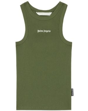 Palm Angels Classic Logo Tank Top - Green