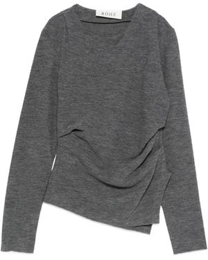 Rohe Gedrapeerde Blouse - Grijs