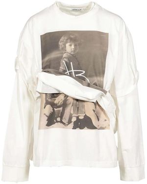 Natasha Zinko Family Distressed Double-Layer T-Shirt - White