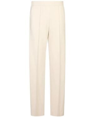 Agnona Pressed-Crease Cashmere Pants - White