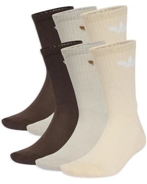 adidas Trefoil-Logo Ribbed Socks (Set Of Six) - Natural