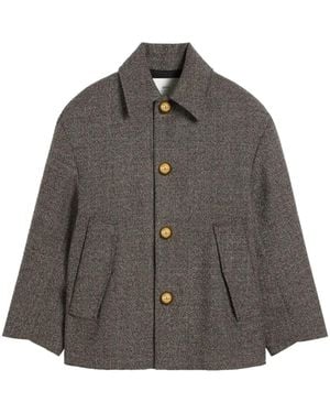 Ami Paris Belt-Detailed Coat - Gray