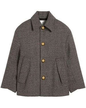 Ami Paris Belt-Detailed Coat - Gray