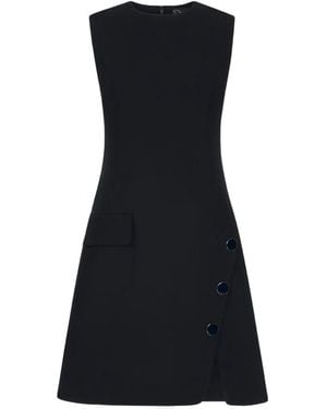 Oscar de la Renta Button-Detailed Sleeveless Dress - Black
