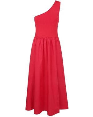 Twinset One-Shoulder Midi Dress - Red