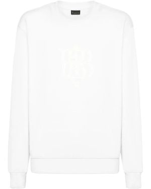 Billionaire Logo-Appliqué Cotton Sweatshirt - White