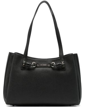 Guess Camelia Leather Shoulder Bag - Black