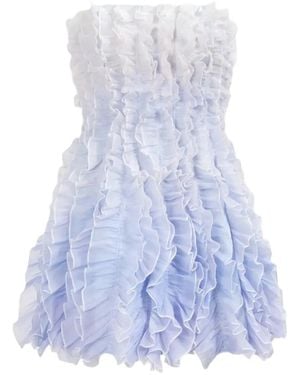 Aje. Vestido Corto Temperance Con Volantes - Blanco