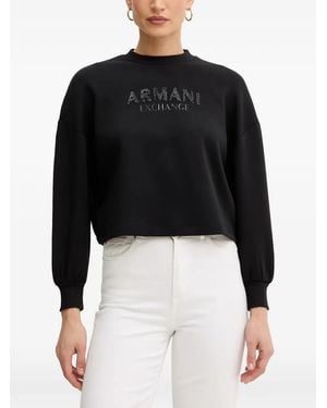 ARMANI EXCHANGE Logo-Embellished Sweatshirt - Black