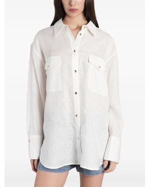Alice + Olivia Finely Pocket-Detail Button-Up Shirt - White