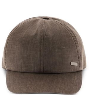 Herno Honkbalpet Met Metalen Logo - Bruin