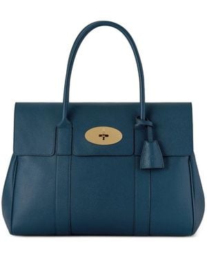 Mulberry Bayswater Grained Leather Tote Bag - Blue