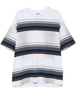 Juun.J Striped Cotton T-Shirt - Blue